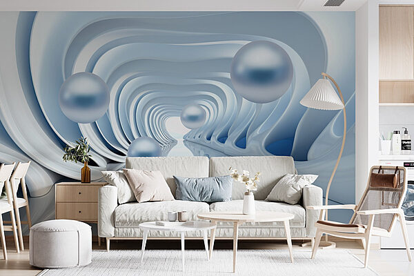 Olas de diseño suave y fluido Fotomurales Olas de diseño suave y fluido