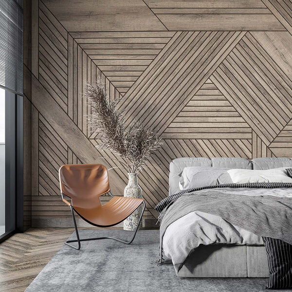 Suelo de madera con dibujo Fotomurales Suelo de madera con dibujo