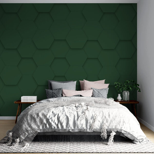 Hexágonos verdes sobre una superficie Fotomurales Hexágonos verdes sobre una superficie