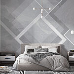 Fotomurales Fondo gris y blanco con cuadrados blancos