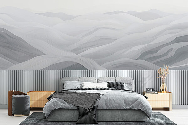 Paisaje blanco y gris Fotomurales Paisaje blanco y gris