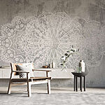 Fotomurales Diseño ornamental blanco sobre una superficie gris