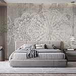 Fotomurales Diseño ornamental blanco sobre una superficie gris
