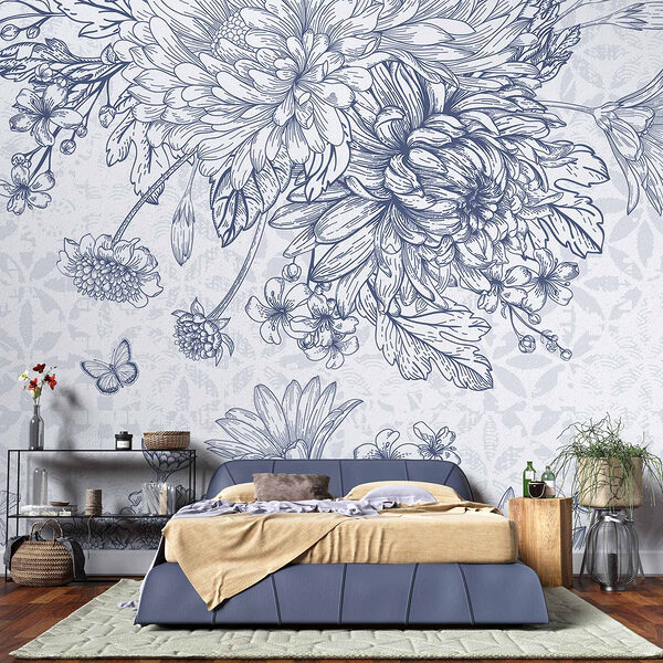 Elegancia floral en tonos suaves Fotomurales Elegancia floral en tonos suaves