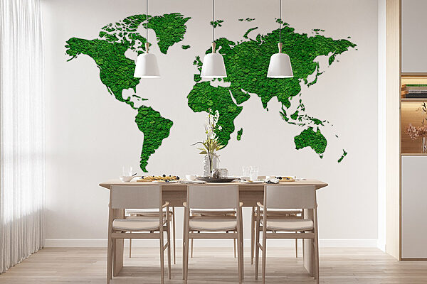 Mapa del mundo hecho de plantas verdes Fotomurales Mapa del mundo hecho de plantas verdes