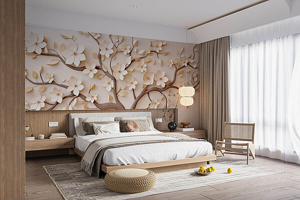 Árbol con flores Fotomurales Árbol con flores