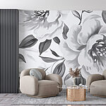 Fotomurales Elegancia floral en estilo monocromo