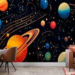 Fotomurales Planetas y estrellas de colores