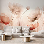 Fotomurales Flores suaves en tonos suaves