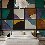 Fotomurales Pared con cuadrados de diferentes colores