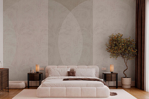 Fondo blanco y gris con un círculo blanco Fotomurales Fondo blanco y gris con un círculo blanco