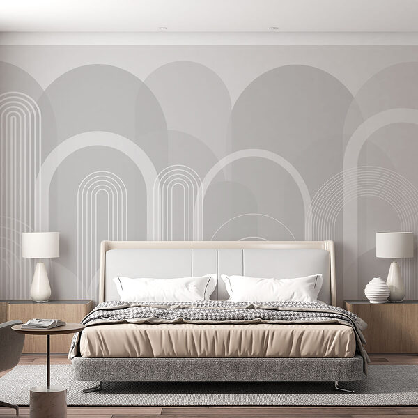 Fondo gris y blanco con líneas blancas Fotomurales Fondo gris y blanco con líneas blancas