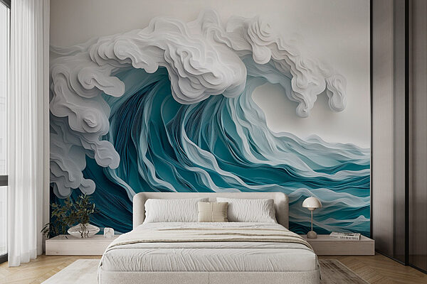 Fotomurales Papel recortado de una ola