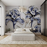 Fotomurales Arte mural con flores y hojas
