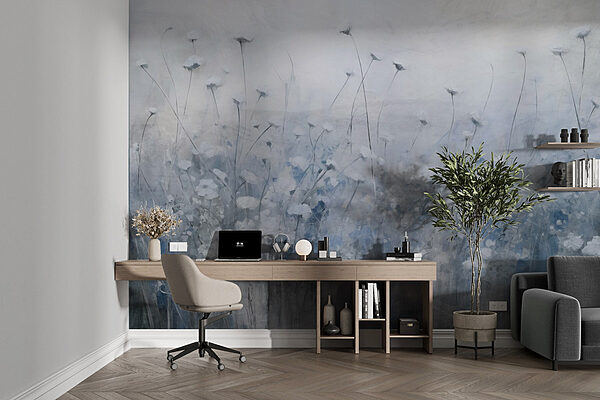 Fotomurales Pintura de flores en un campo