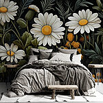 Fotomurales Pintura de flores y hojas