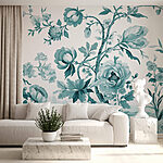 Fotomurales Wall murals Bird on a tree branch with flowers