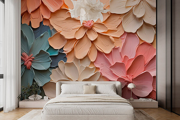 Grupo de flores de papel Fotomurales Grupo de flores de papel