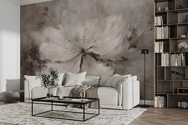 Pintura de una flor blanca Fotomurales Pintura de una flor blanca