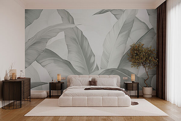 Fotomurales Suaves hojas verdes, la elegancia de la naturaleza