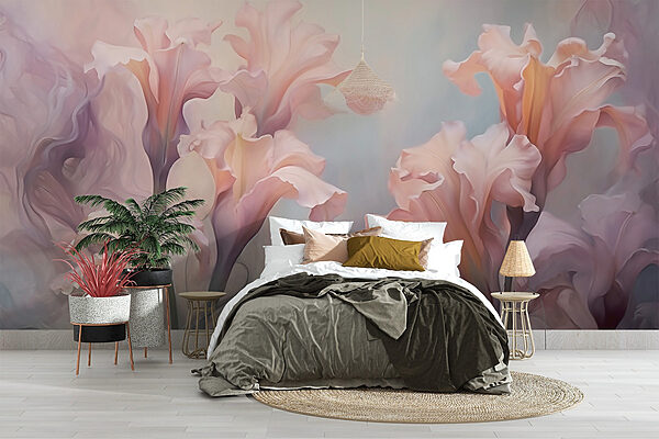 Fotomurales Delicadas flores en suaves tonos pastel