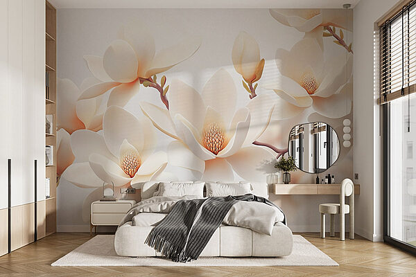 Fotomurales Grupo de flores blancas