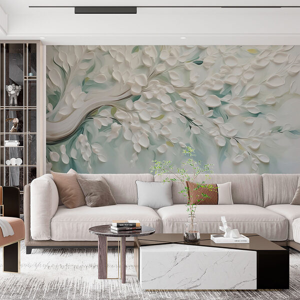 Fotomurales Árbol blanco con hojas