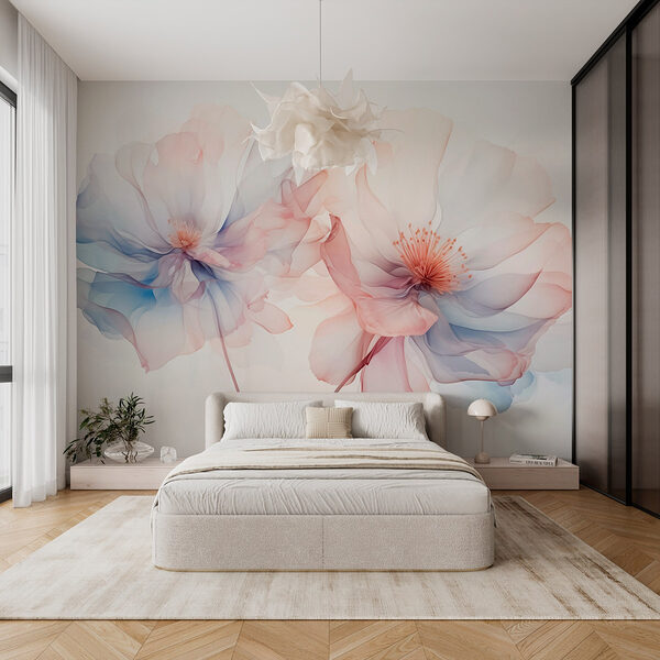 Fotomurales Delicada elegancia floral en tonos pastel