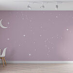 Fotomurales Luna y estrellas en un cielo
