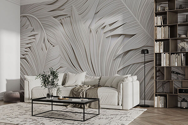 Fotomurales Papel blanco recortado de hojas