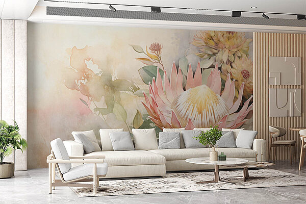 Fotomurales Acuarela de una flor