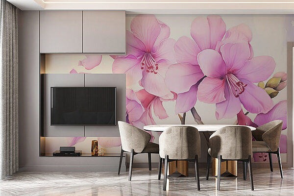 Fotomurales Flores delicadas en tonos suaves