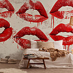 Fotomurales Grupo de labios rojos con goteo de sangre