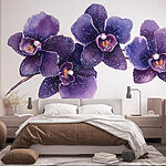 Fotomurales Grupo de flores moradas