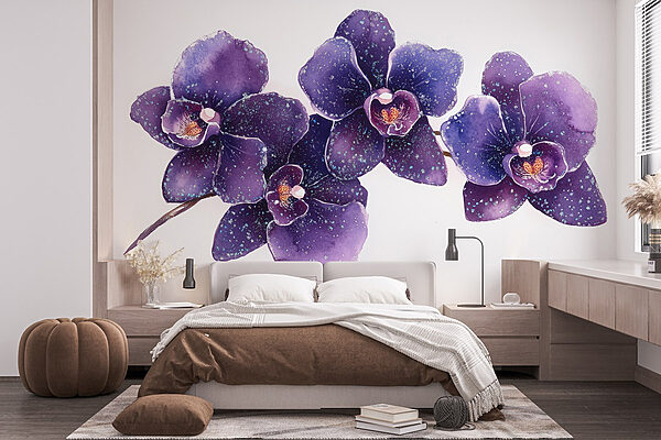 Grupo de flores moradas Fotomurales Grupo de flores moradas