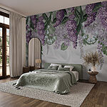 Fotomurales Delicadas flores sobre suave tejido