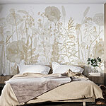 Fotomurales Caprichoso estampado floral en tonos beige