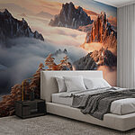 Fotomurales Cordillera con nieve y nubes