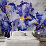 Fotomurales Grupo de flores moradas y blancas