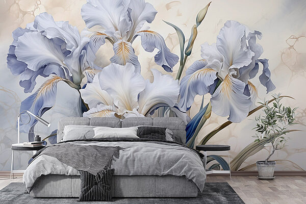 Elegantes flores en tonos suaves Fotomurales Elegantes flores en tonos suaves