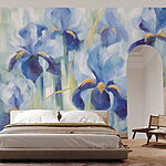Fotomurales Pintura de flores azules