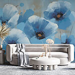 Fotomurales Pintura de flores azules