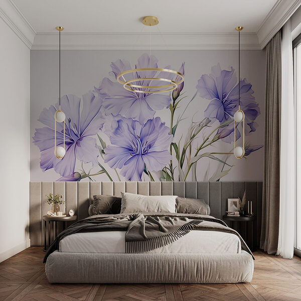 Pintura de flores moradas Fotomurales Pintura de flores moradas