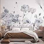 Fotomurales Pintura de flores sobre fondo blanco