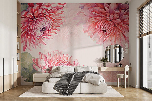 Flores vibrantes en tonos pastel suaves Fotomurales Flores vibrantes en tonos pastel suaves