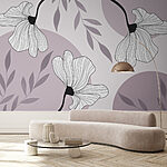 Fotomurales Elegante diseño floral con tonos suaves