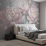Fotomurales Pintura de flores sobre fondo gris