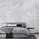 Fotomurales Hojas blancas sobre fondo gris