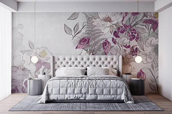 Delicadas flores sobre un fondo suave Fotomurales Delicadas flores sobre un fondo suave