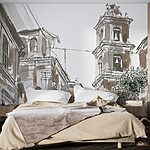 Fotomurales Dibujo de un edificio con campanas